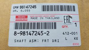 Вал приводной передний ISUZU D-MAX 2.5  8-98147-245-2